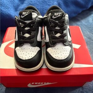Nike Kids Black and White Dunk Low Sneakers